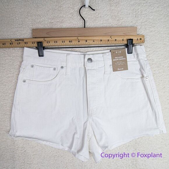 NEW Madewell‎ Relaxed Denim Shorts in Tile White, 28 - Picture 5 of 15